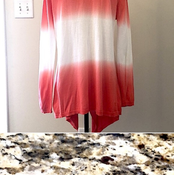 3/$35 Verve orange/white striped flutter front open cardigan - Picture 4 of 8